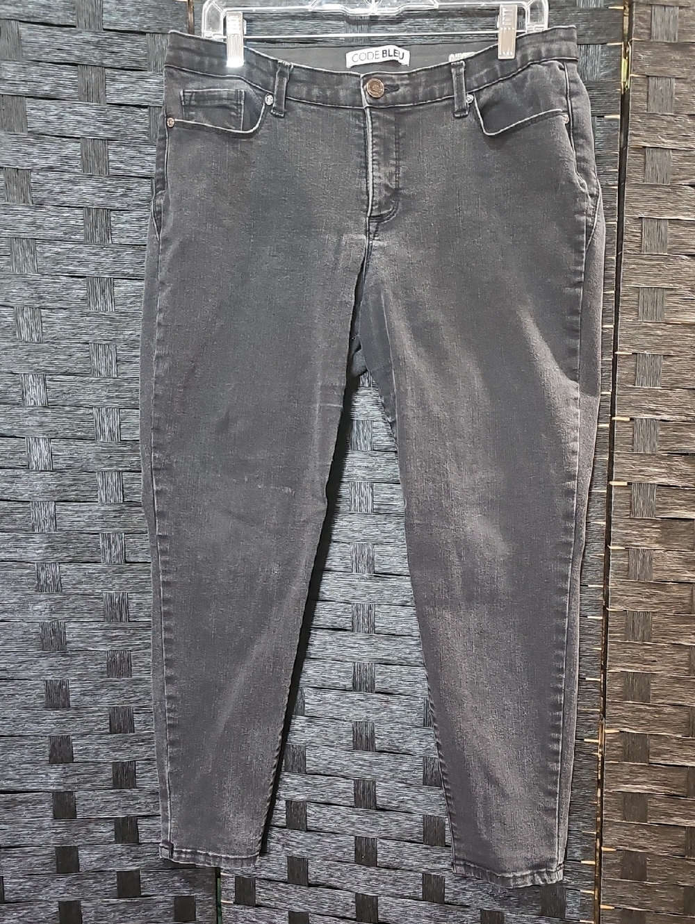 Code Bleu Charcoal Cropped Stretch Jeans